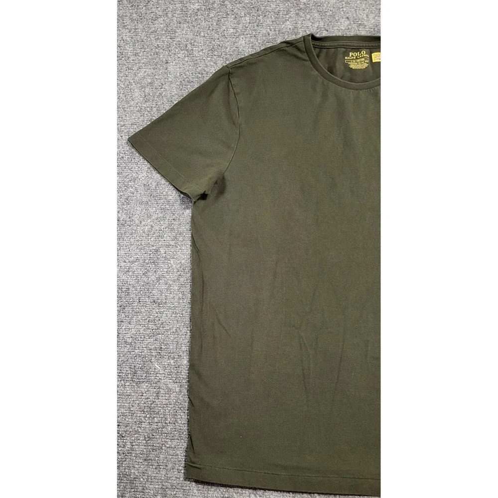 POLO Ralph Lauren Custom Slim Fit Jersey Crewneck T-Shirt Olive Green Size Large